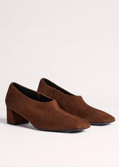 Brown High Front Block Heel meandem