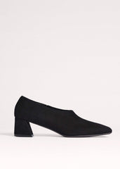 Black High Front Block Heel meandem