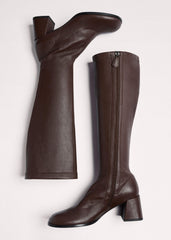 Brown Knee-High Stretch Boot meandem