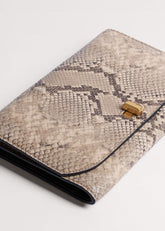 Gray Snake Print Clutch Bag meandem