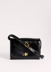 Black Leather Clutch + Crossbody Bag meandem