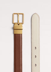 Dark Brown Buttercream Reversible Belt meandem