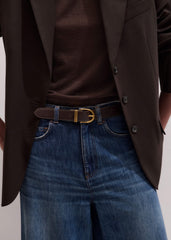 Brown Classic Round Reversible Belt meandem