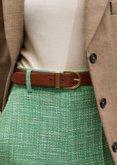 Chocolate + Tan Reversible Belt meandem