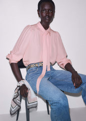 Pink Multi Stripe Border Scarf meandem