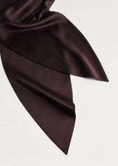 Brown Silk Satin Evening Scarf meandem