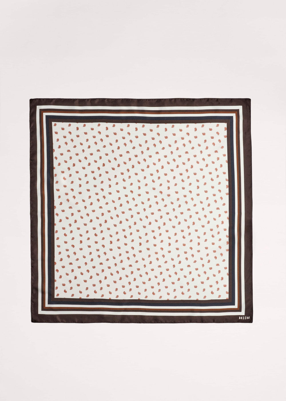 Cream Spaced Paisley Print Silk Scarf meandem
