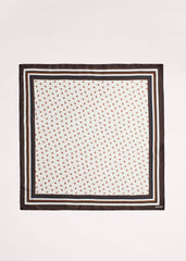 Cream Spaced Paisley Print Silk Scarf meandem