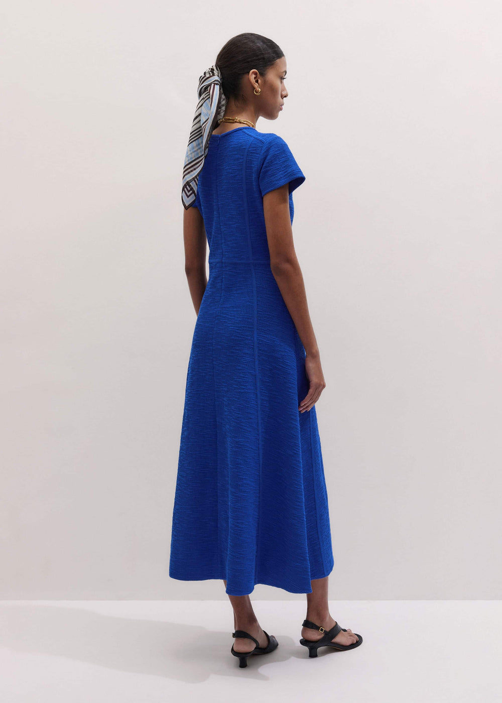 Blue Fit + Flare Maxi Dress meandem