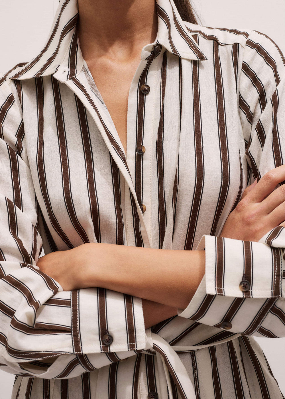 Cream Spring Stripe Maxi Dress + Belt meandem