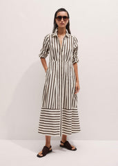 Cream Spring Stripe Maxi Dress + Belt meandem