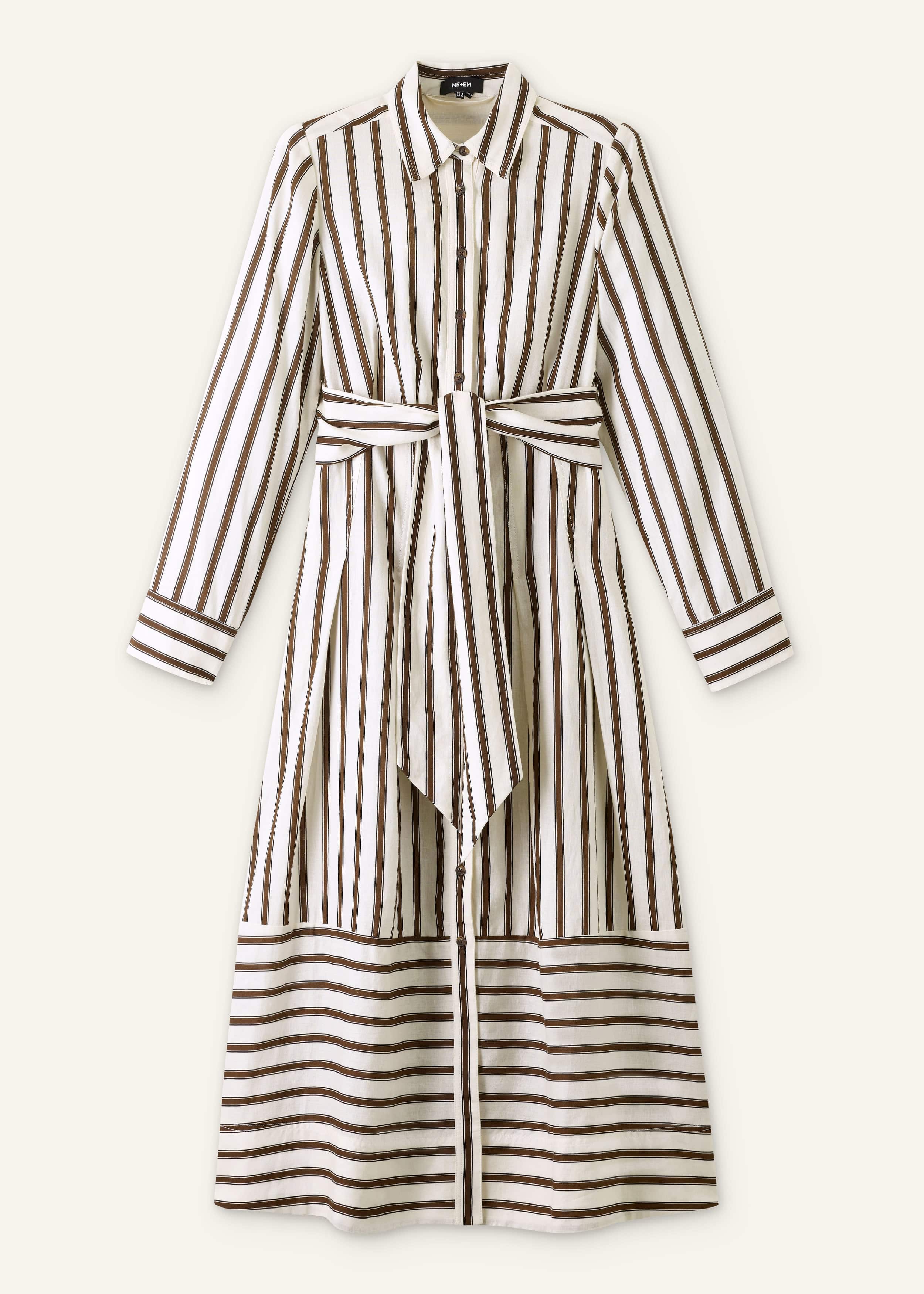 Cream Spring Stripe Maxi Dress + Belt meandem