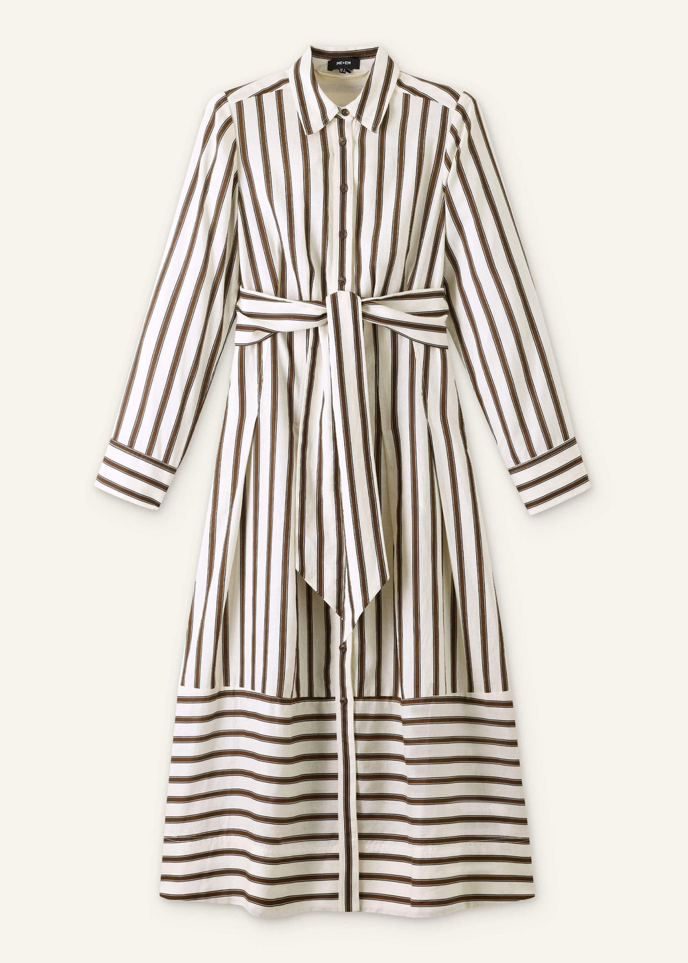 Cream Spring Stripe Maxi Dress + Belt meandem