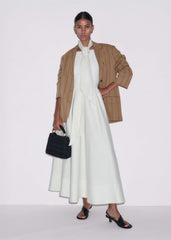Cream Fit + Flare Maxi Dress meandem