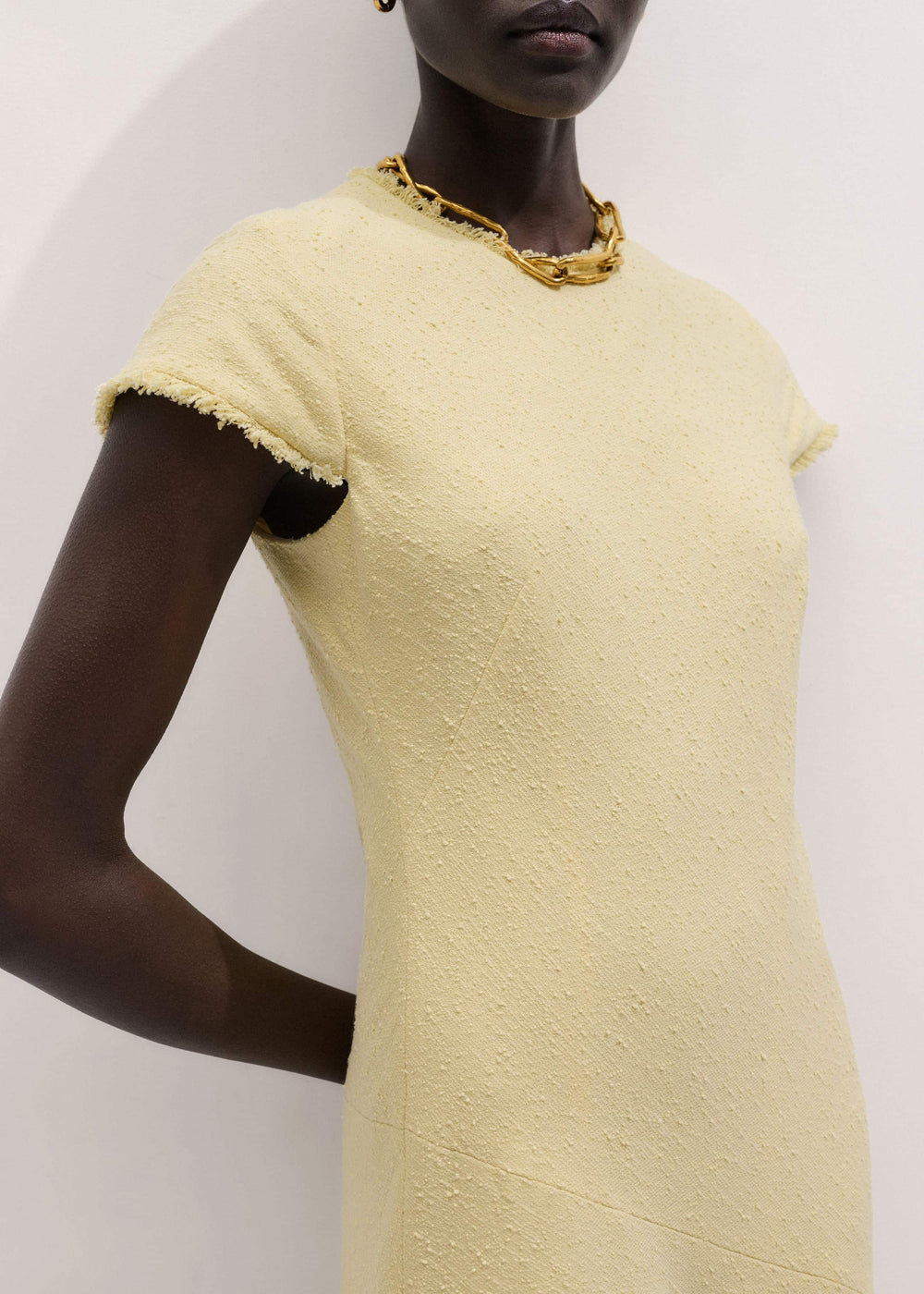 Yellow Bias Cut Maxi Dress meandem