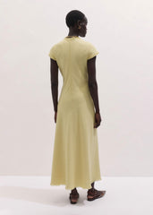 Yellow Bias Cut Maxi Dress meandem