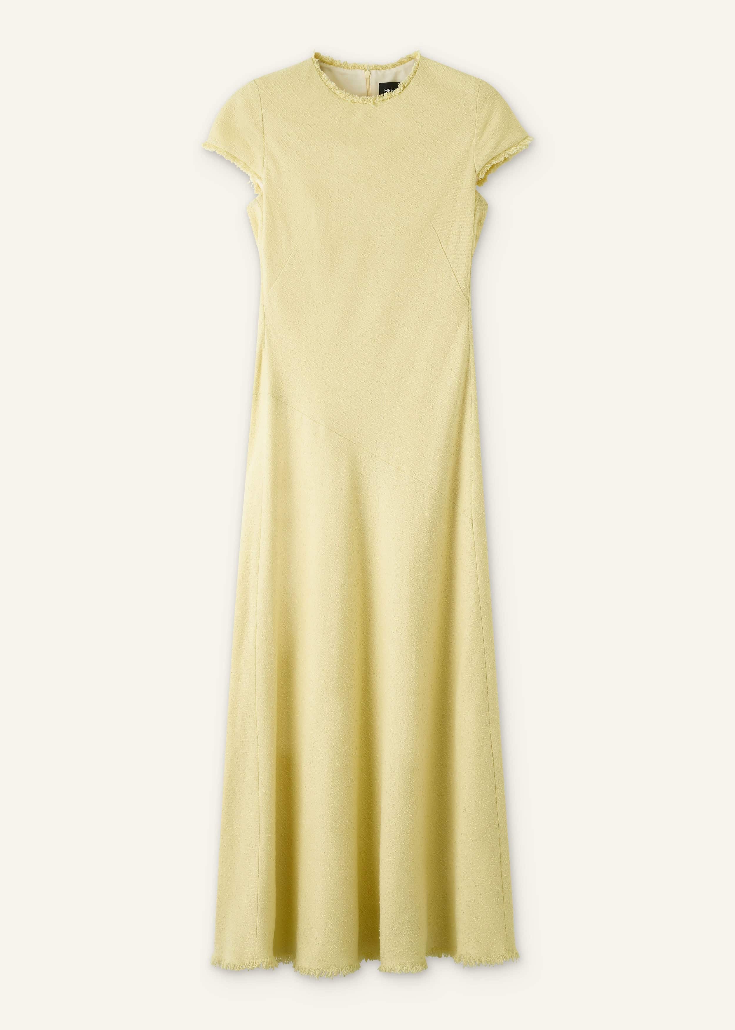 Yellow Bias Cut Maxi Dress meandem