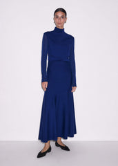 Blue High Neck Knit Maxi Dress + Layering Top meandem