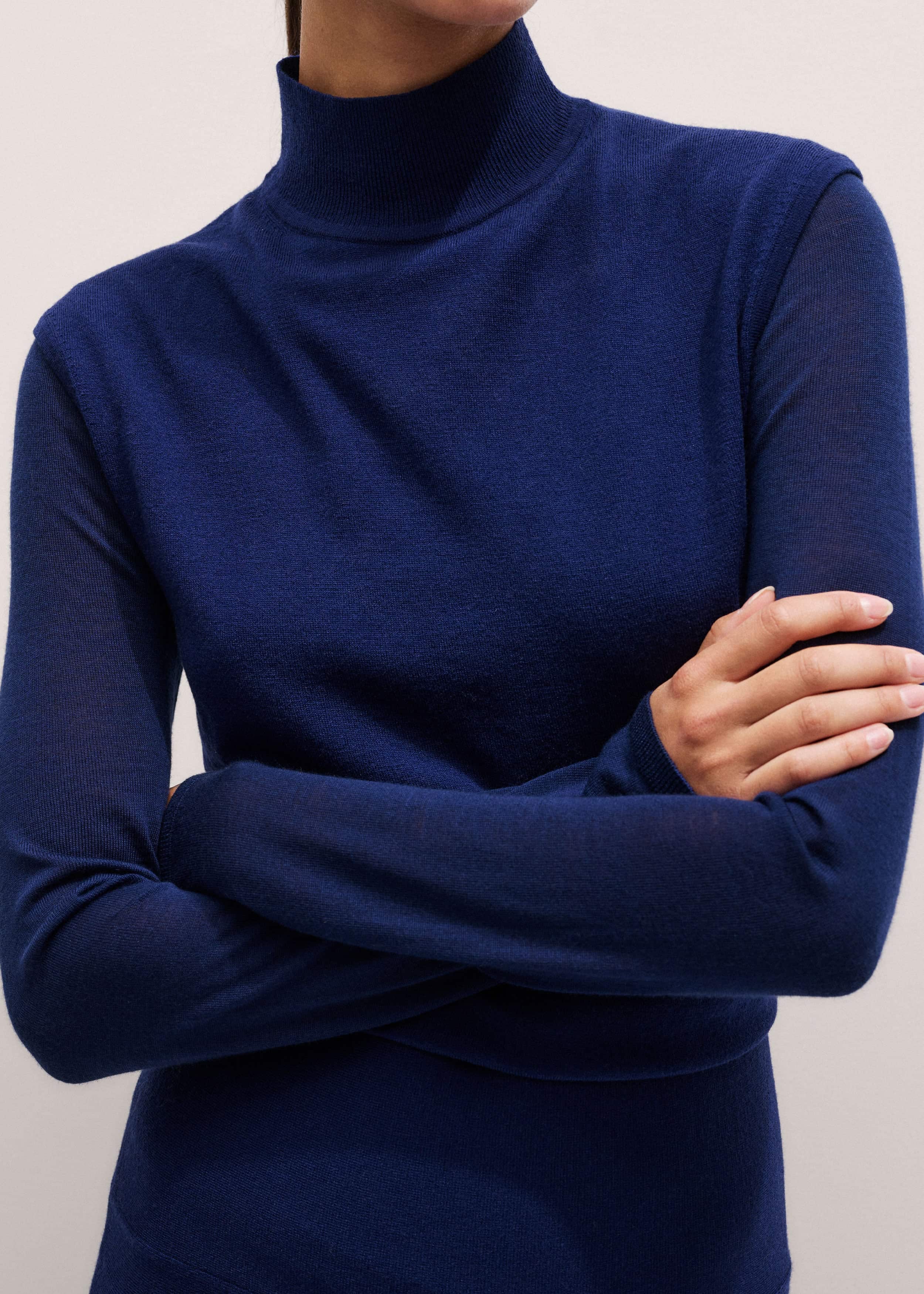 Blue High Neck Knit Maxi Dress + Layering Top meandem