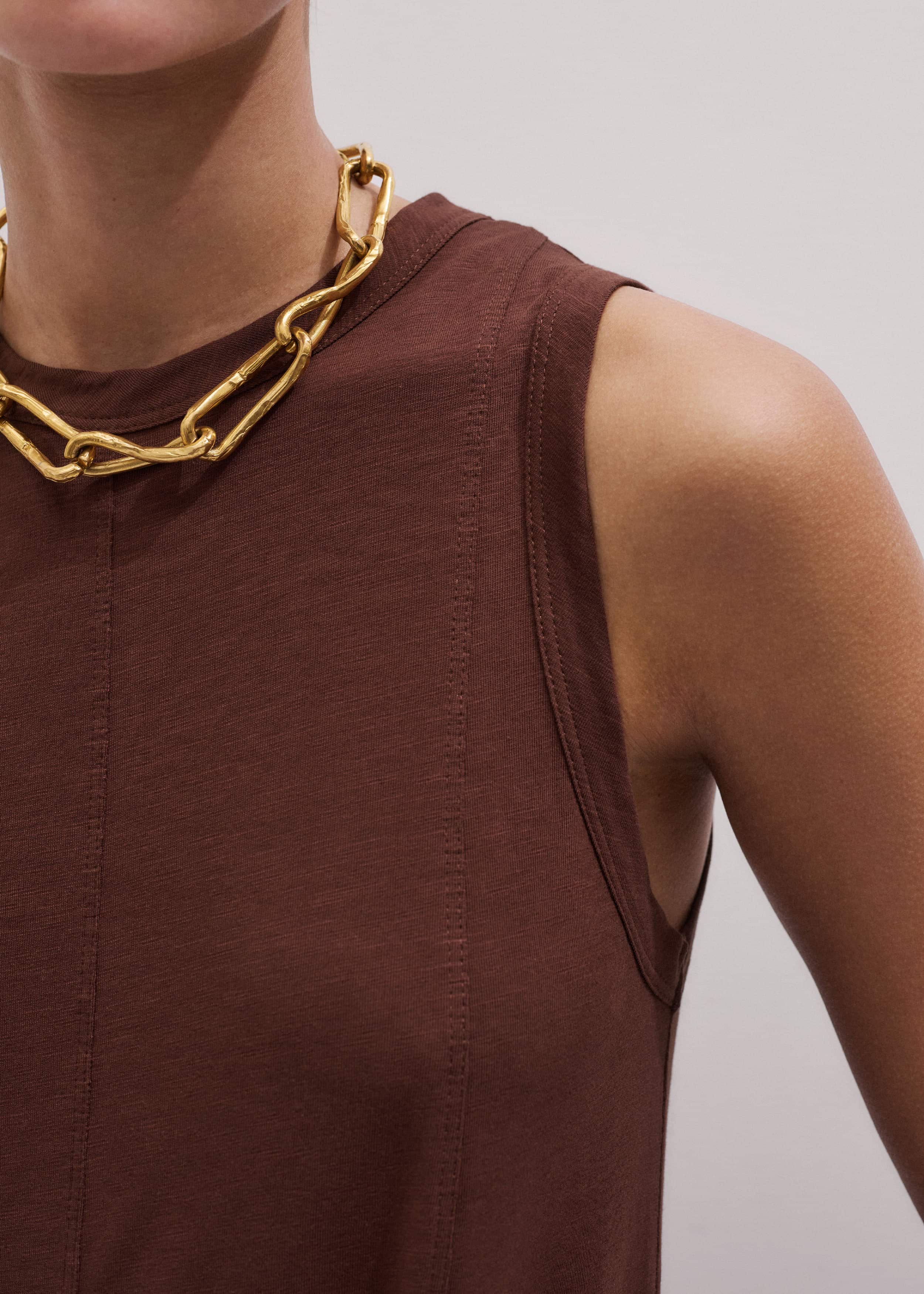 Cinnamon Brown Maxi Swing Dress meandem