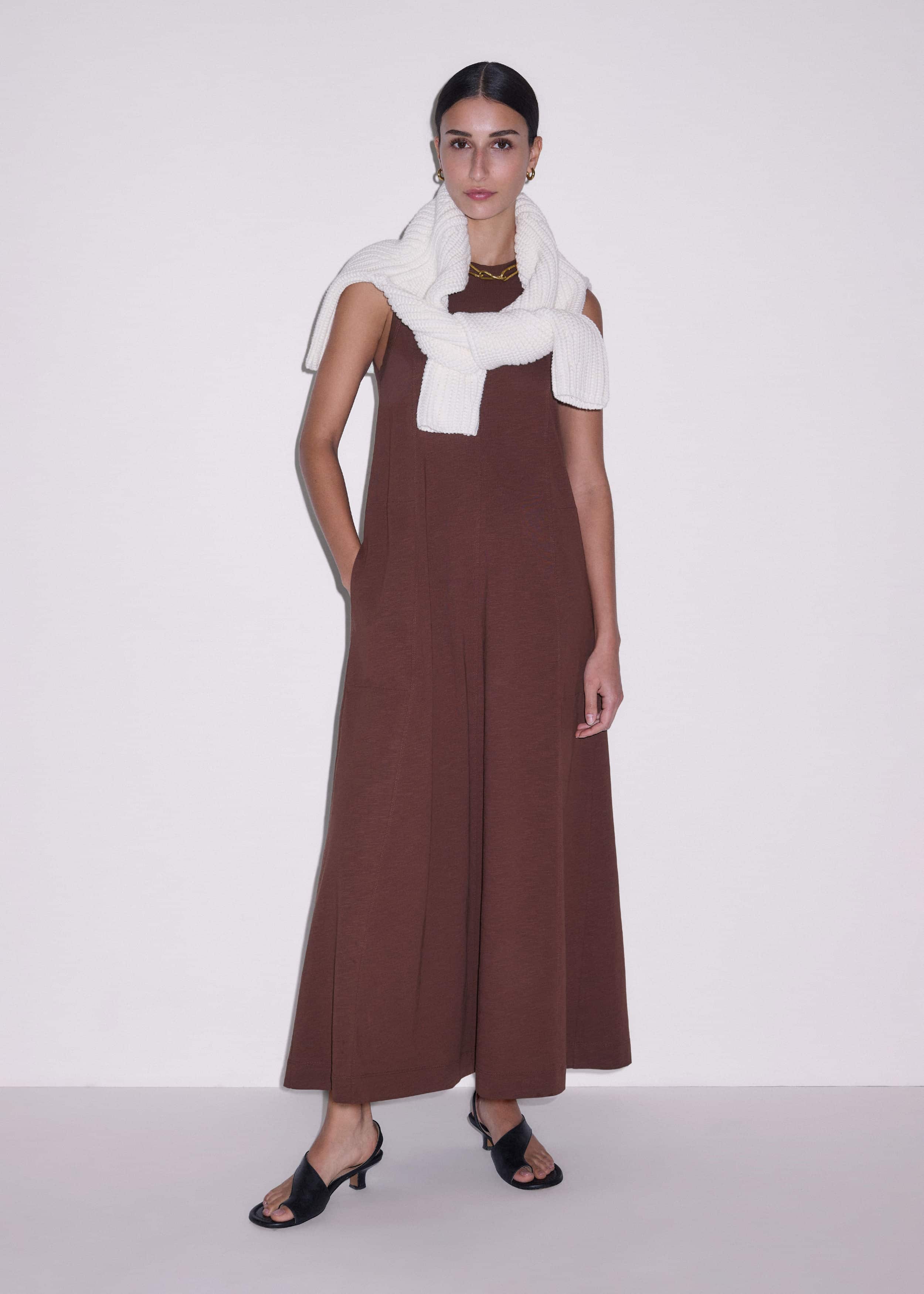 Cinnamon Brown Maxi Swing Dress meandem