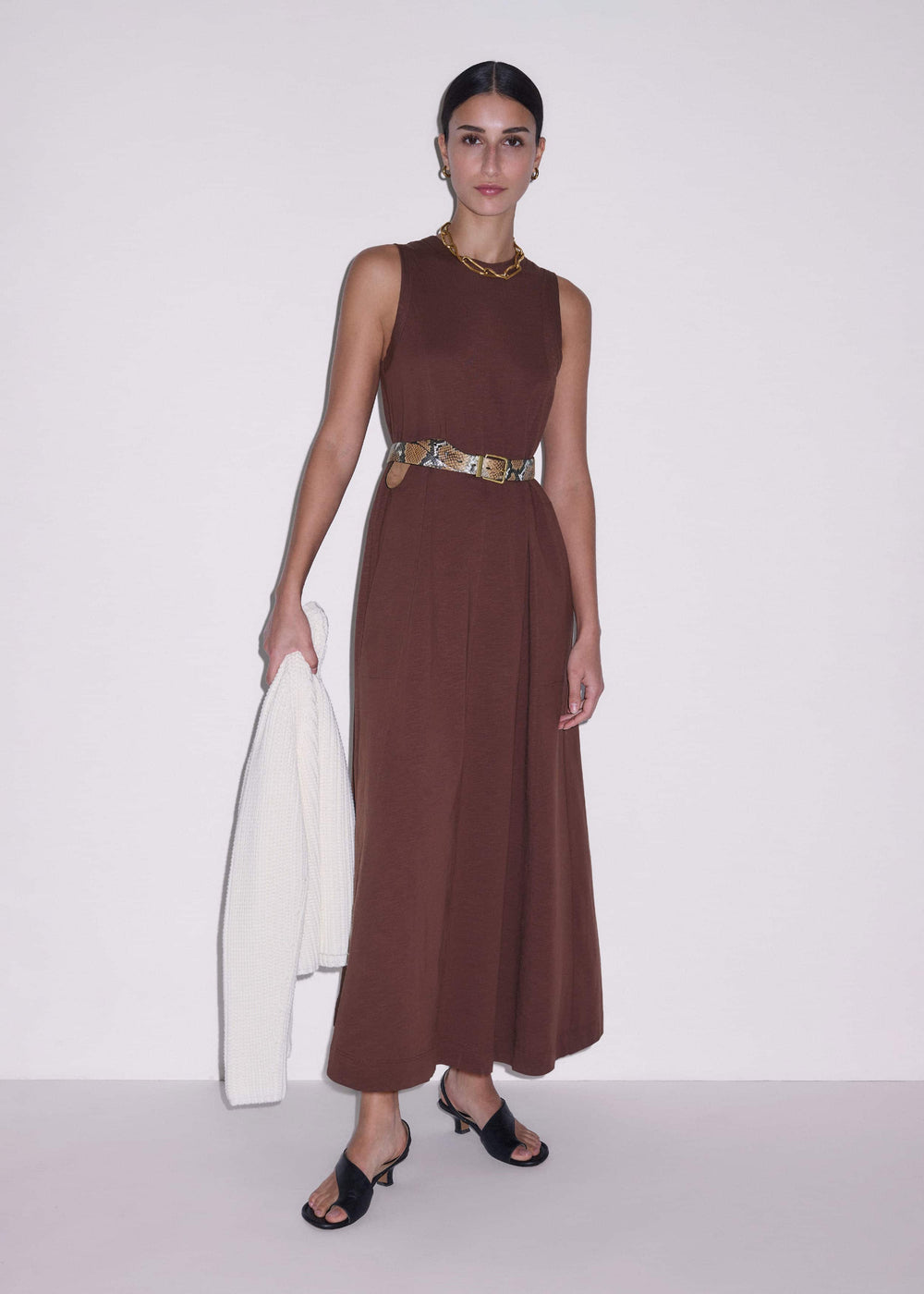 Cinnamon Brown Maxi Swing Dress meandem