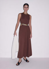 Cinnamon Brown Maxi Swing Dress meandem