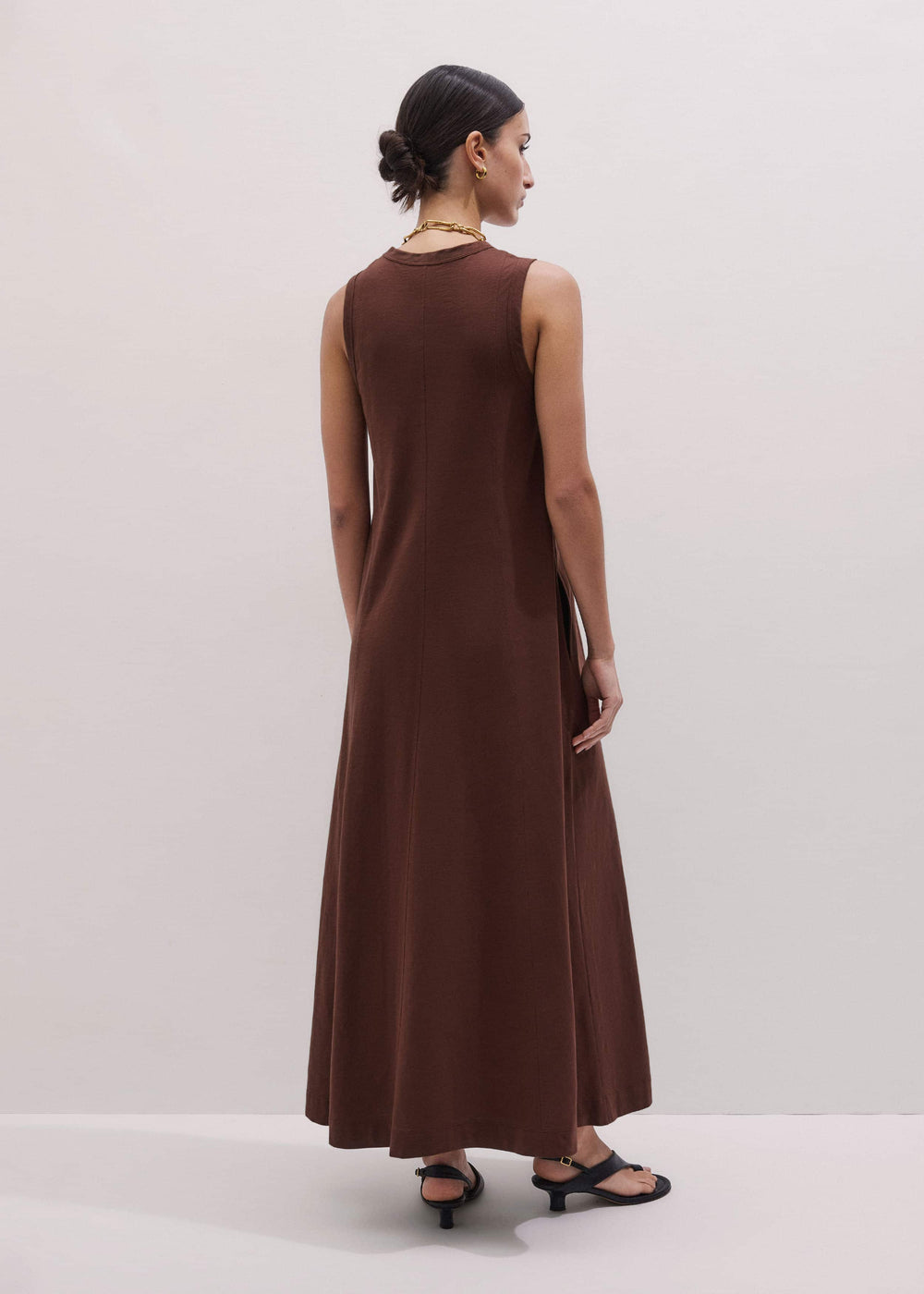 Cinnamon Brown Maxi Swing Dress meandem