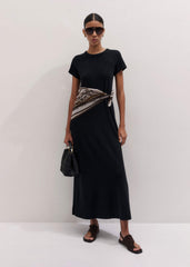 Black A-Line Maxi Tee Dress meandem