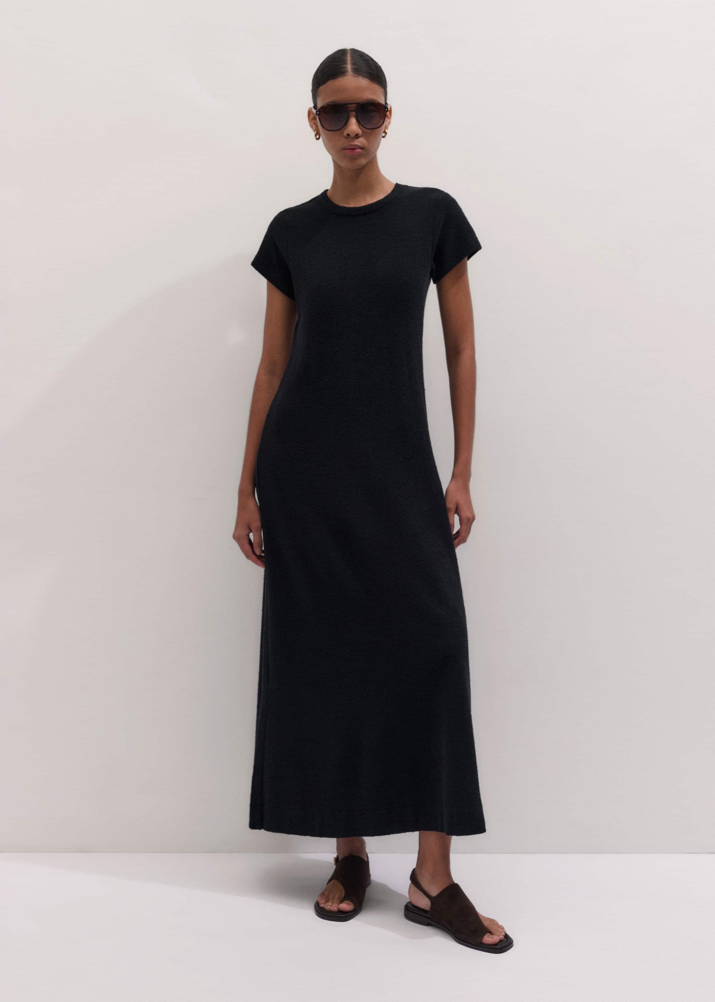 Black A-Line Maxi Tee Dress meandem