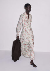 Cream Fit + Flare Maxi Dress meandem