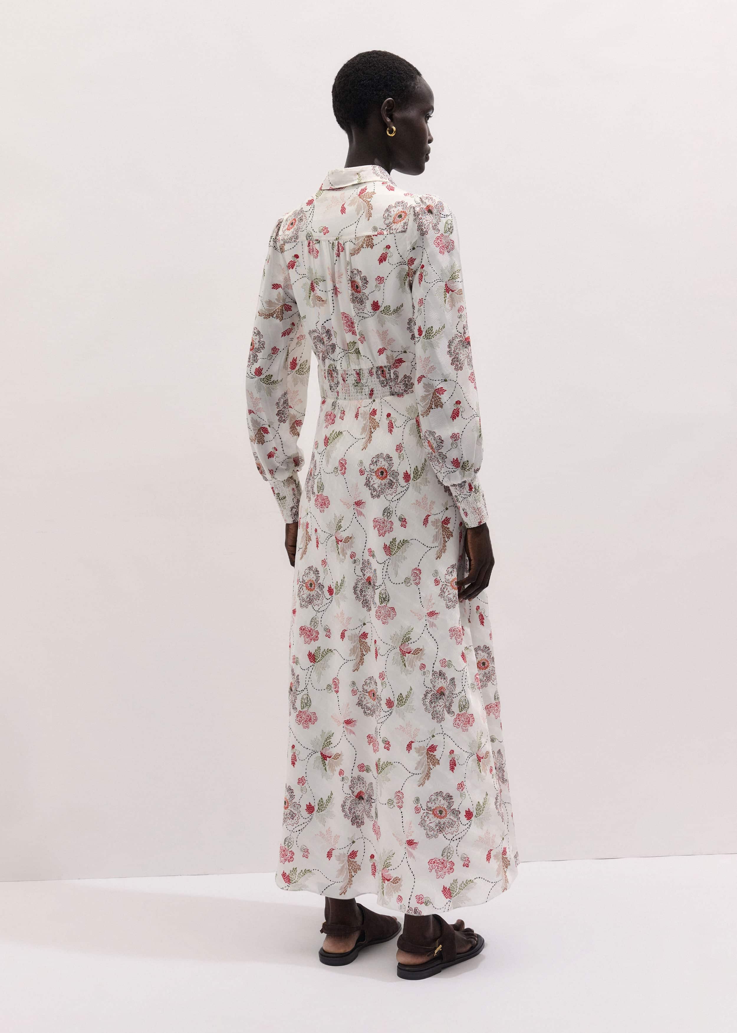 Cream Fit + Flare Maxi Dress meandem