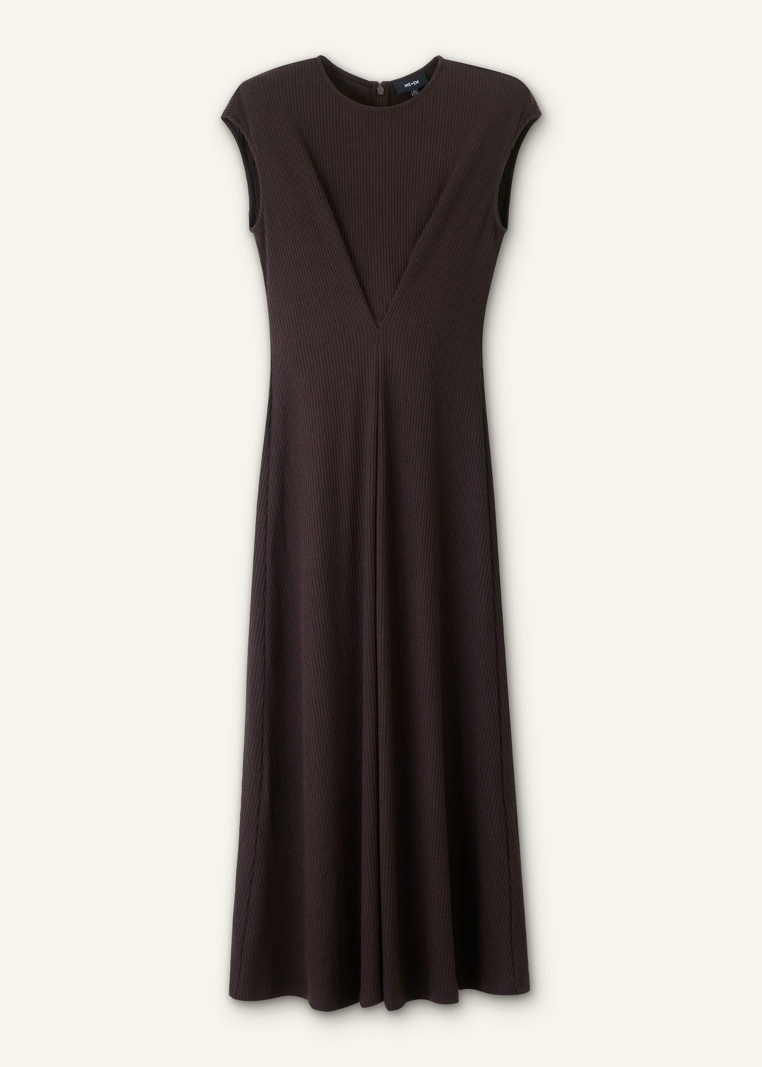 Brown Draped Waist Clever Pleat Maxi Dress meandem