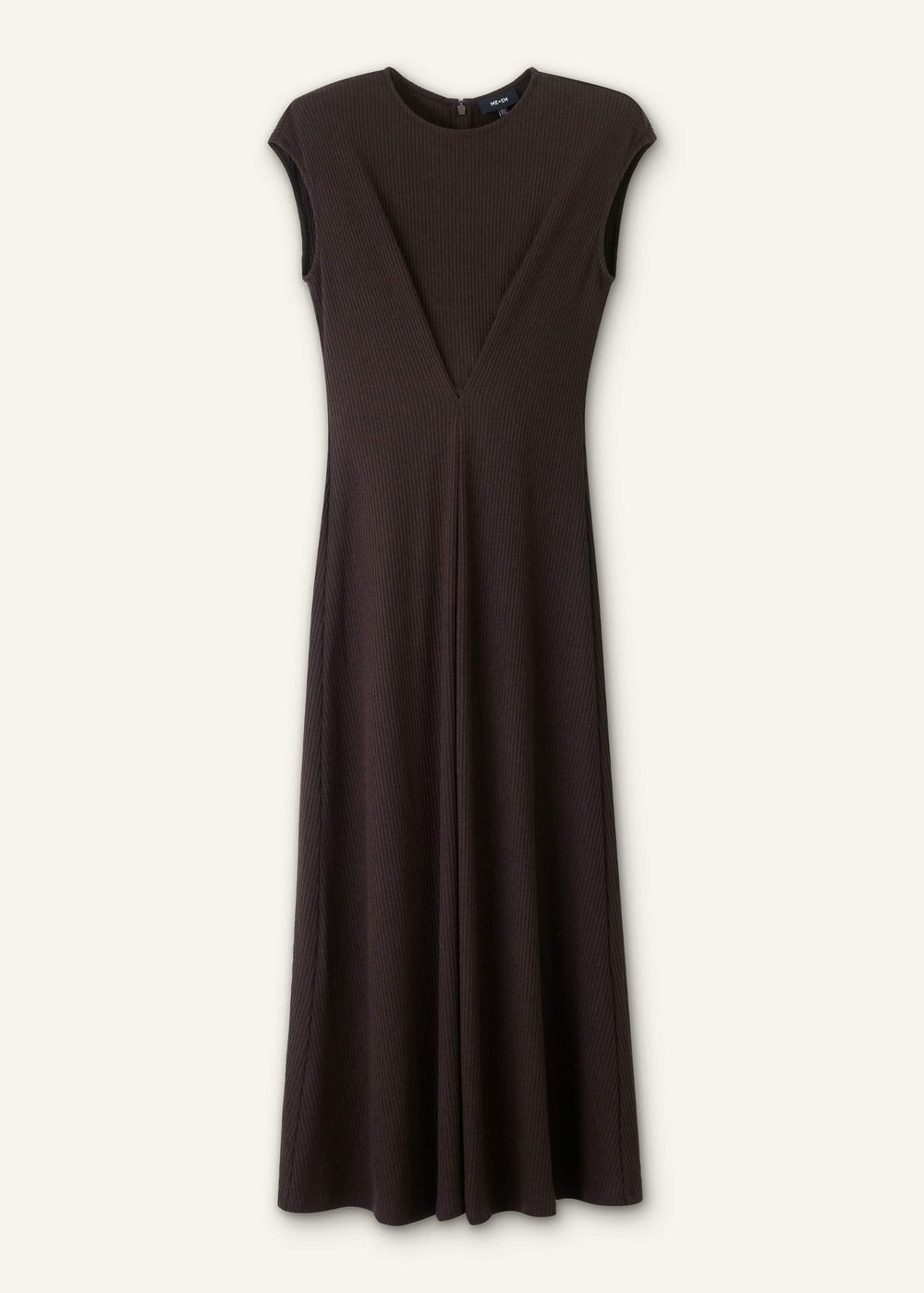 Brown Draped Waist Clever Pleat Maxi Dress meandem