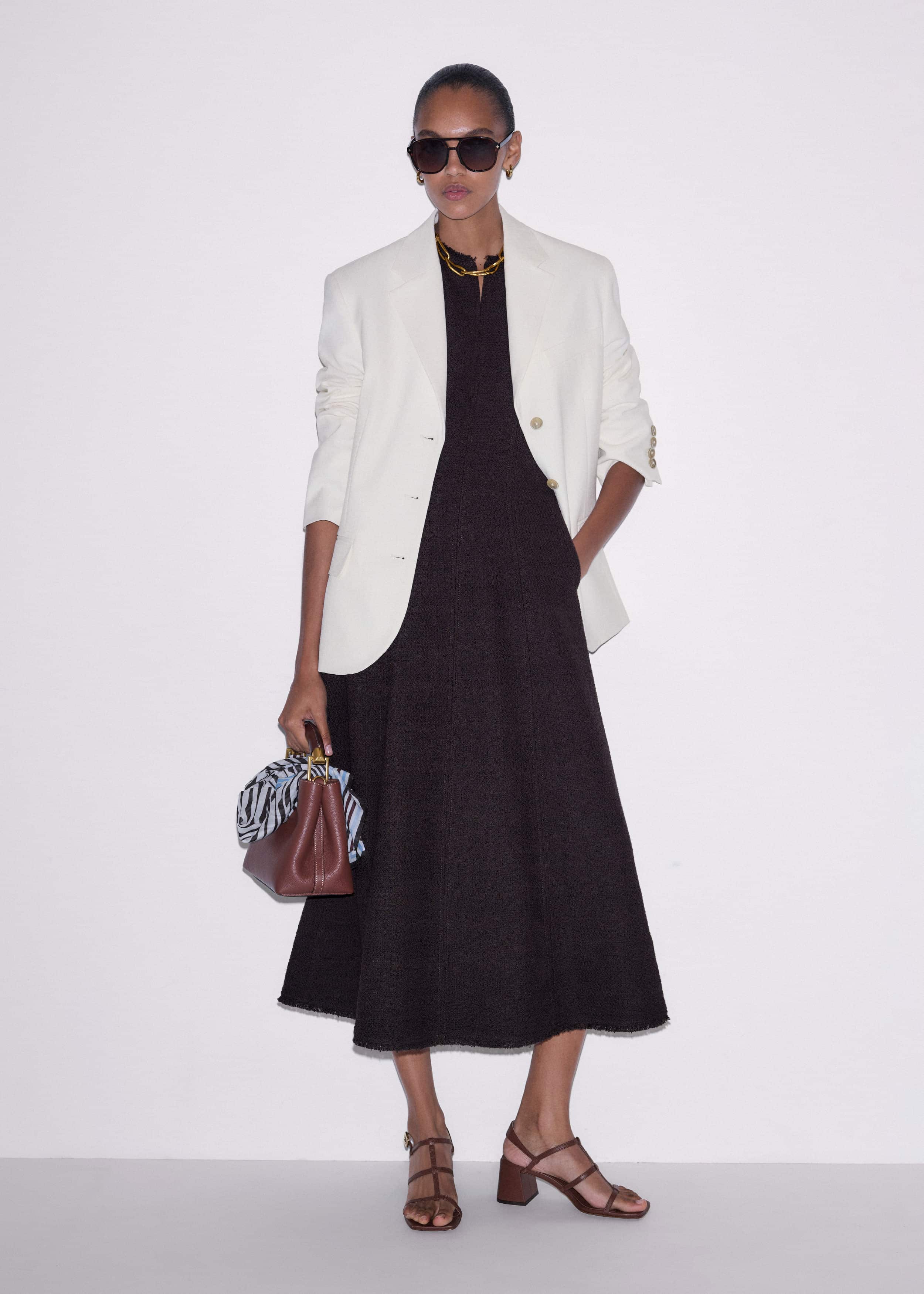 Brown Desk-To-Dinner Fit And Flare Maxi Dress meandem