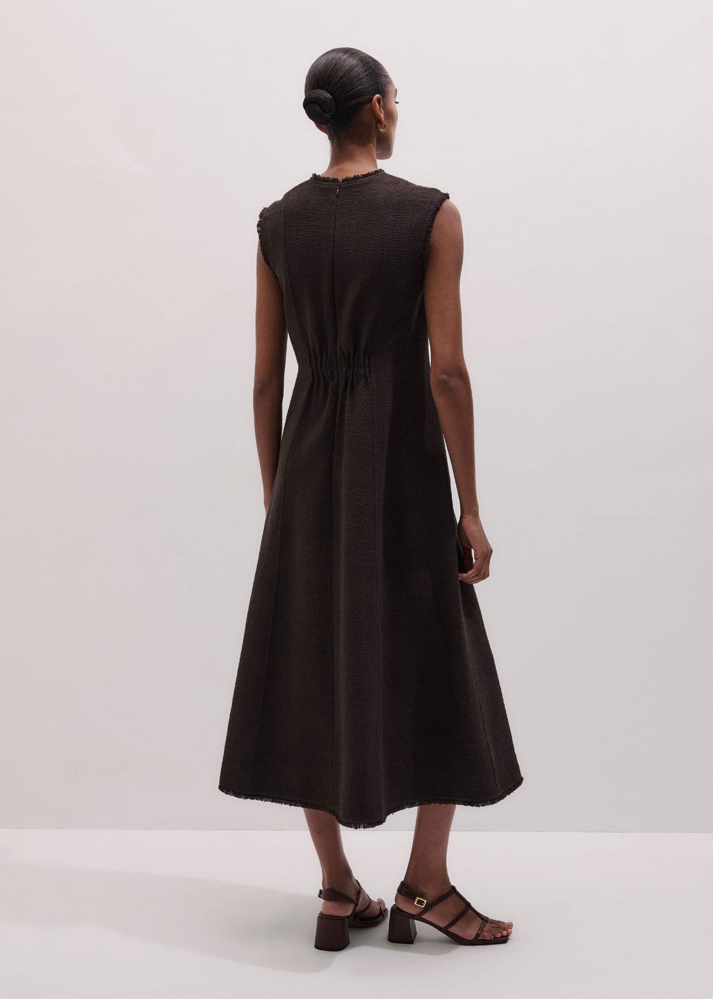 Brown Desk-To-Dinner Fit And Flare Maxi Dress meandem
