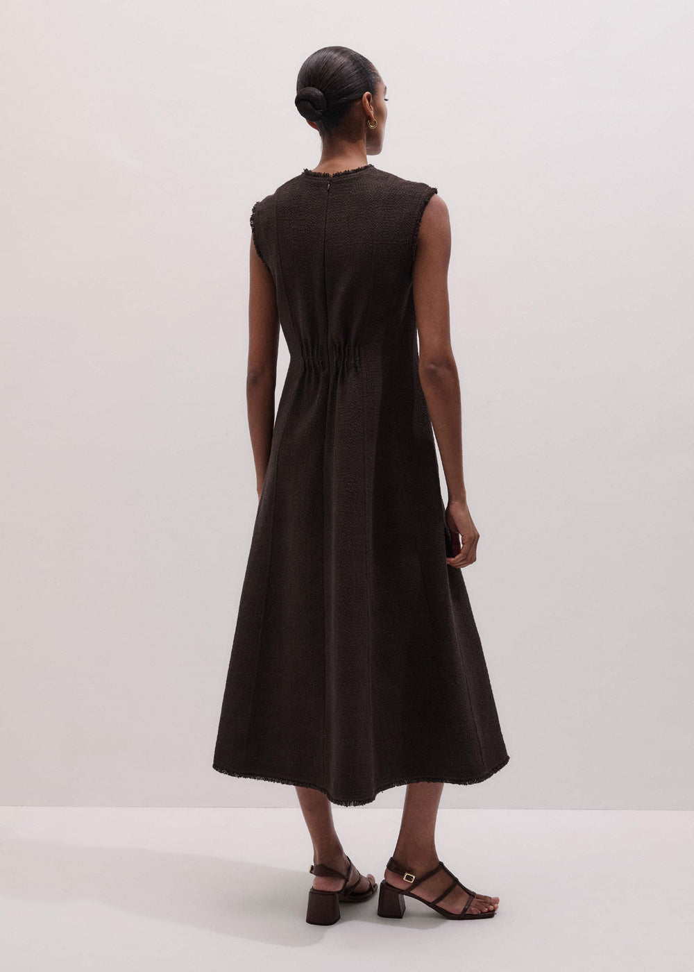 Brown Desk-To-Dinner Fit And Flare Maxi Dress meandem