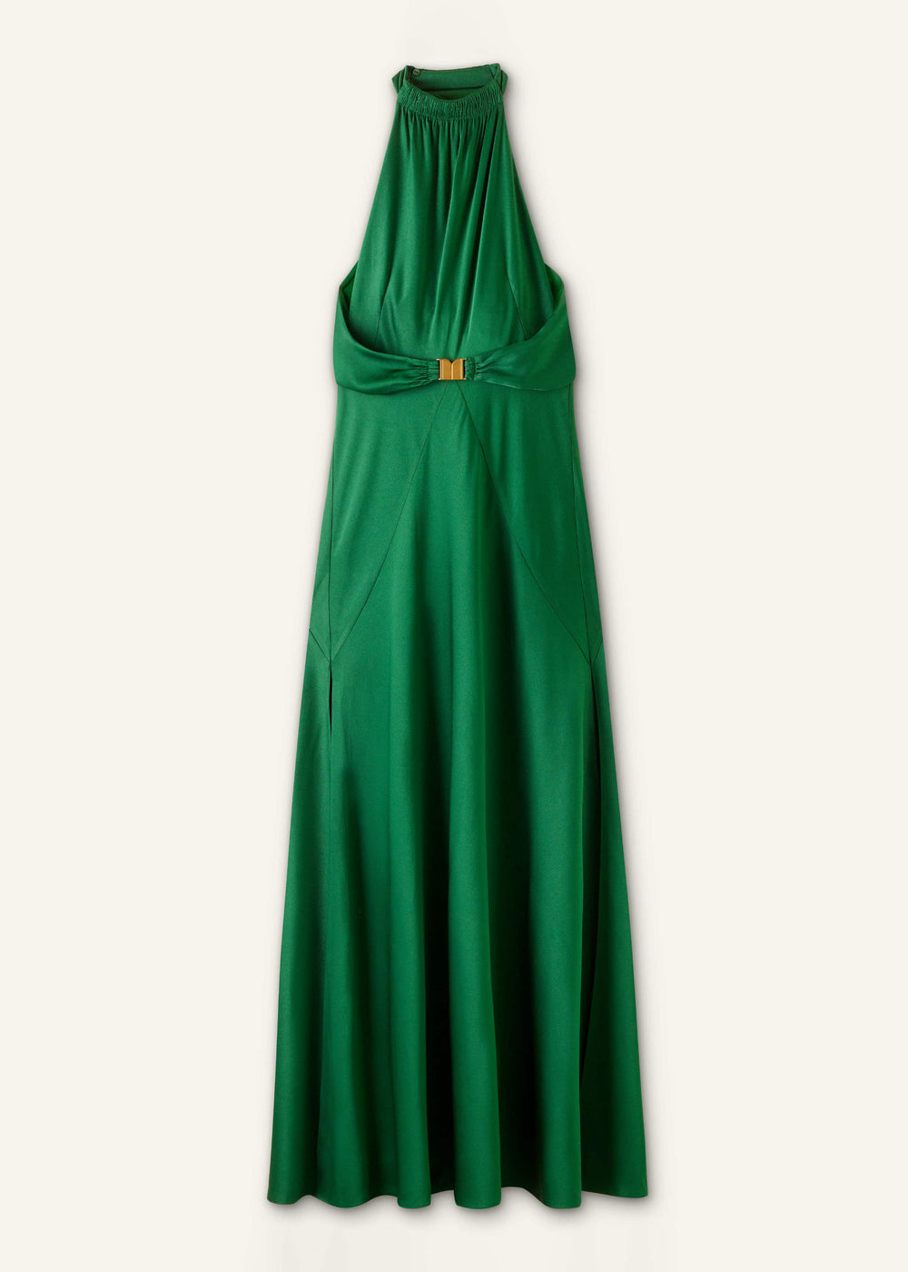 Green Beautifully Draped Full-Length Dress meandem