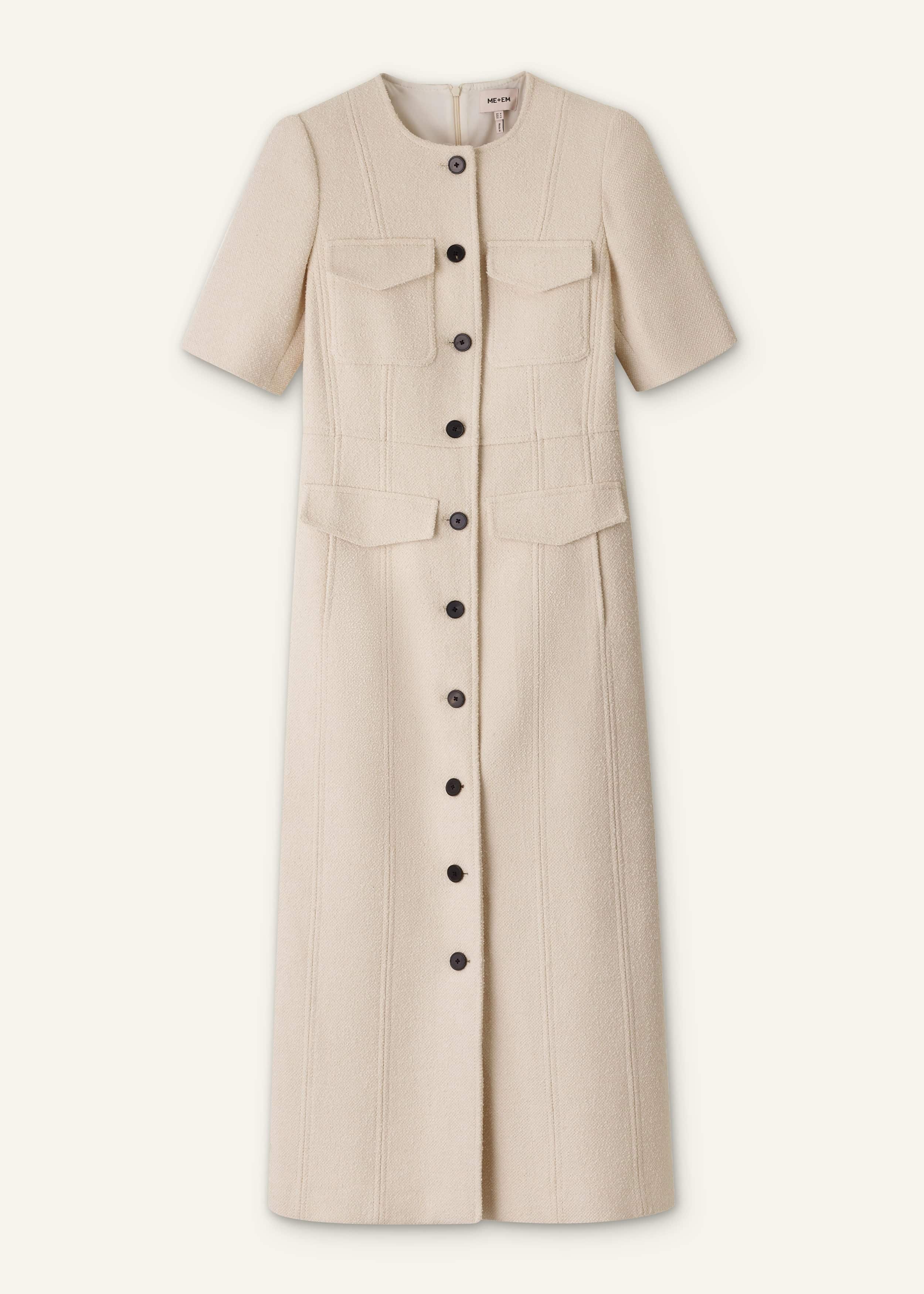 Cream Button Front Maxi Dress meandem