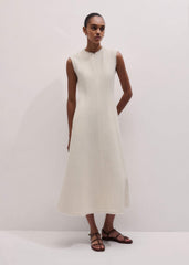 Cream Desk-To-Dinner Fit And Flare Maxi Dress meandem