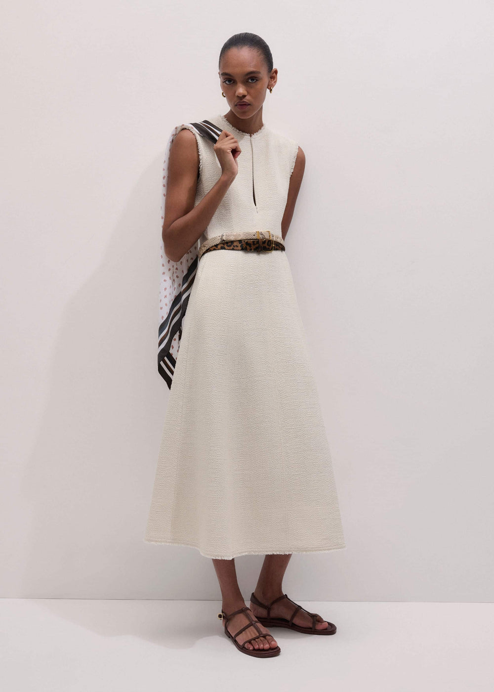 Cream Desk-To-Dinner Fit And Flare Maxi Dress meandem