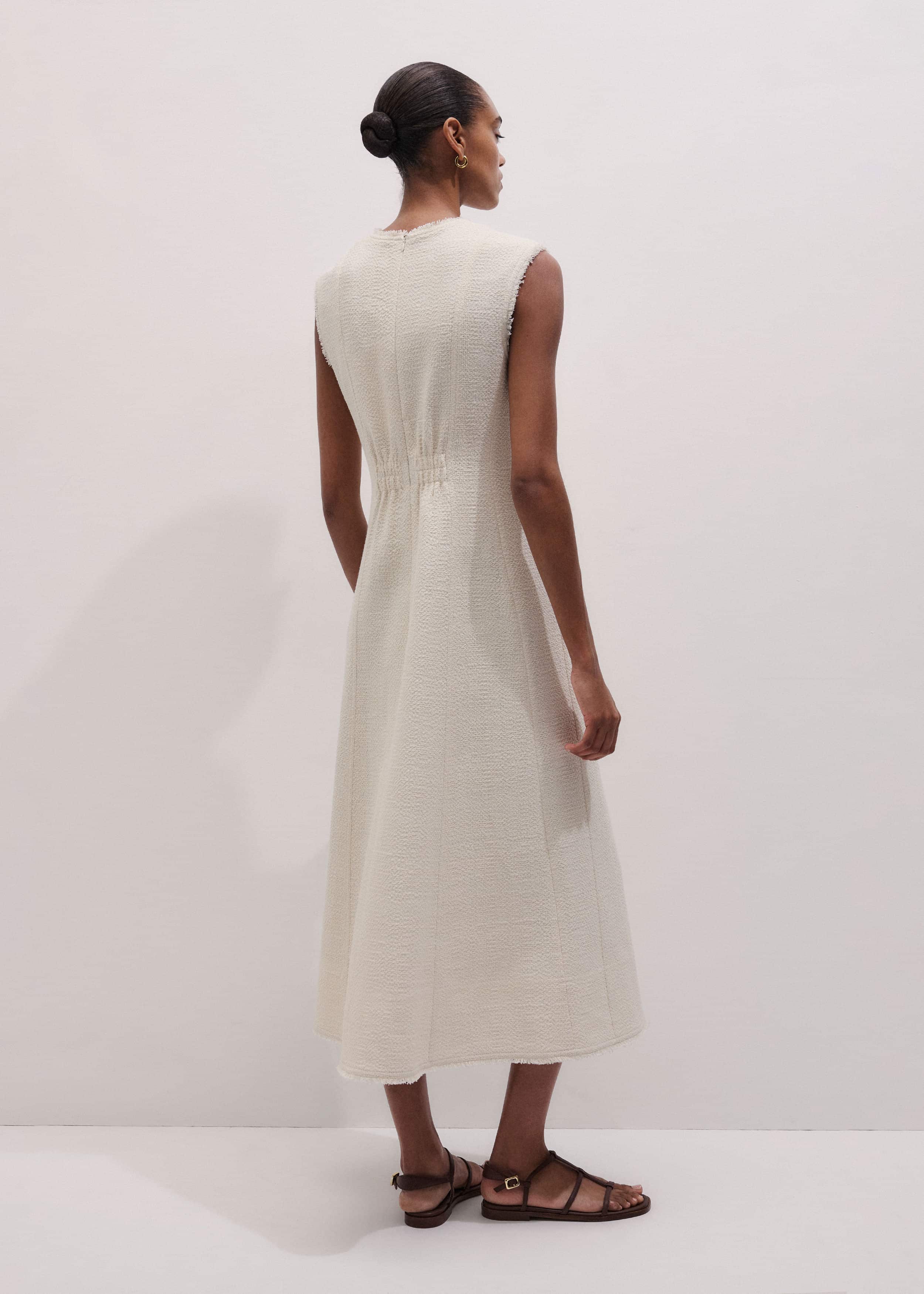 Cream Desk-To-Dinner Fit And Flare Maxi Dress meandem