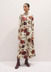 Cream High Neck Jersey Maxi Dress meandem