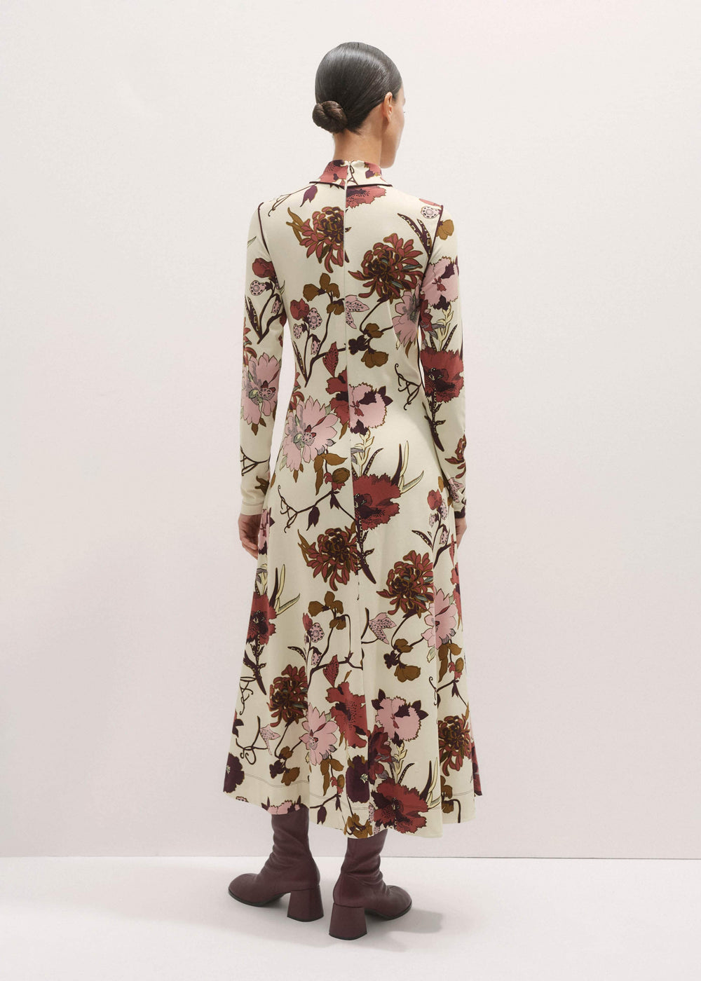 Cream High Neck Jersey Maxi Dress meandem