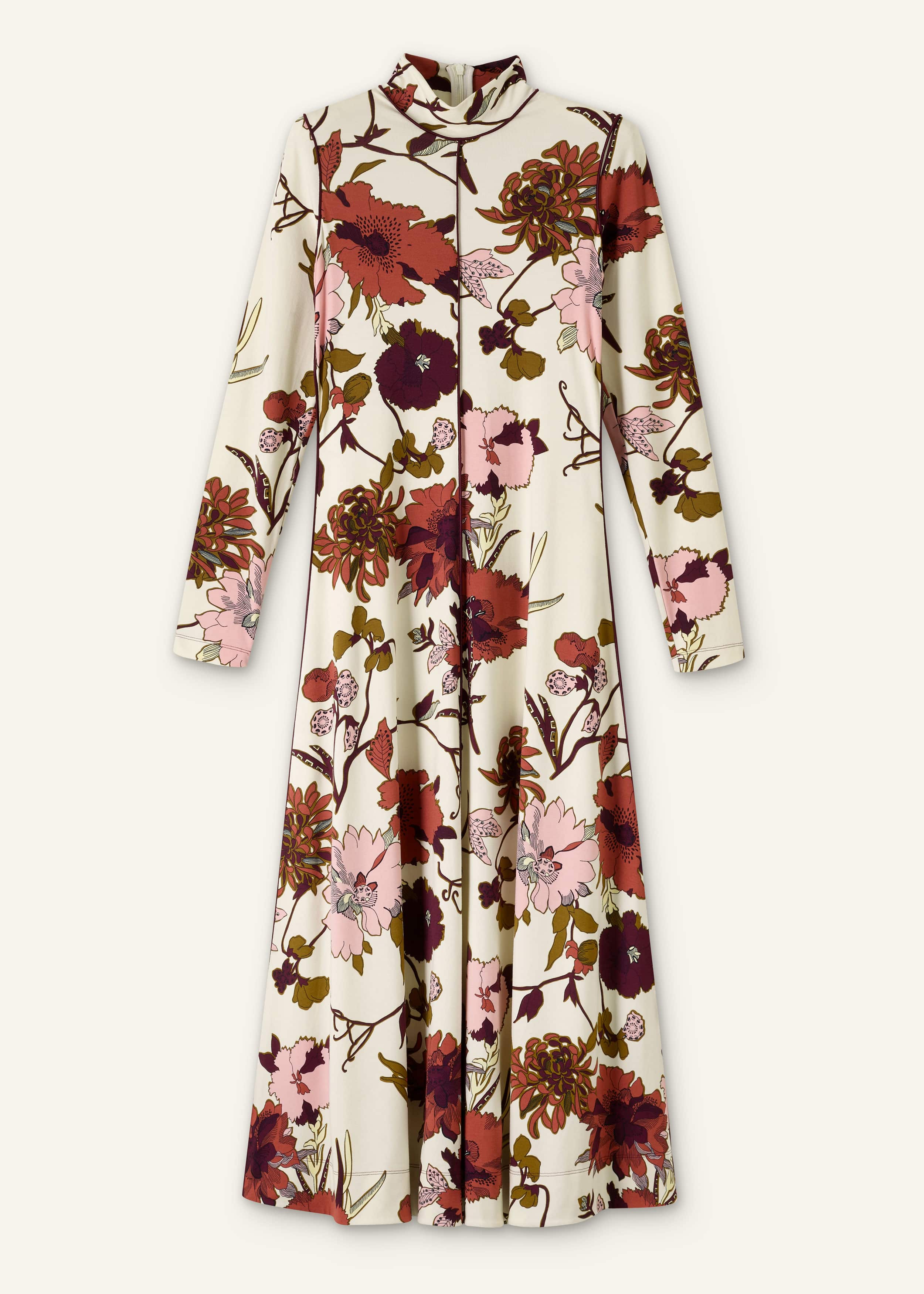 Cream High Neck Jersey Maxi Dress meandem