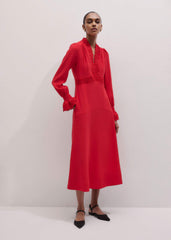 Red Fit + Flare Lace Detail Maxi Dress meandem