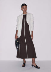 Brown Crease-Less Linen Effortless Maxi Dress meandem