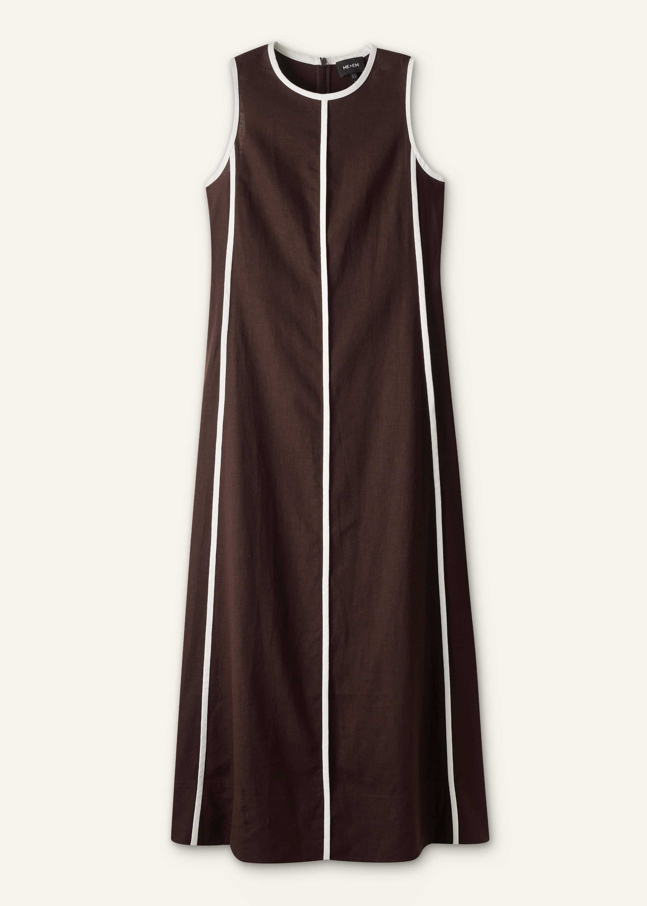 Brown Crease-Less Linen Effortless Maxi Dress meandem
