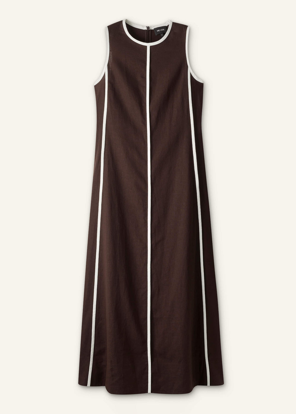 Brown Crease-Less Linen Effortless Maxi Dress meandem