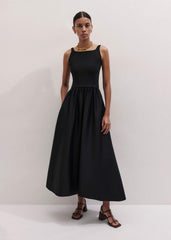 Black Fit + Flare Maxi Dress meandem